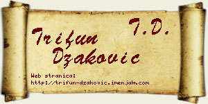 Trifun Džaković vizit kartica